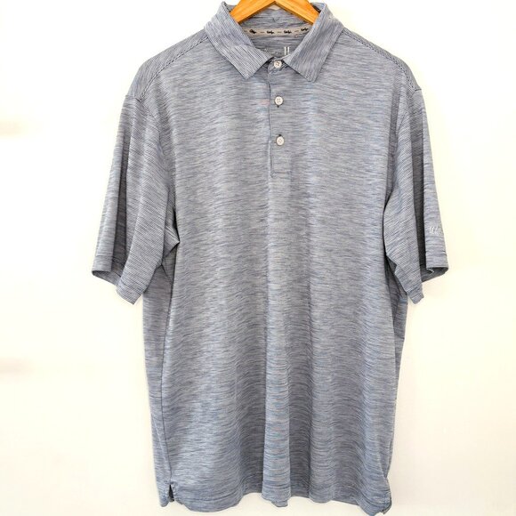 Walter Hagen 11 Majors Blue Striped Polo Shirt Size L - Picture 1 of 5